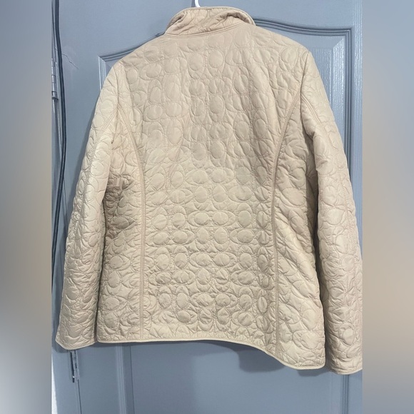 Coach Women's Beige Quilted Puffer Jacket size L - Picture 6 of 7